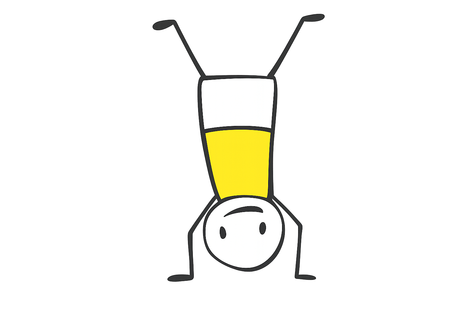 Upside down stick figure